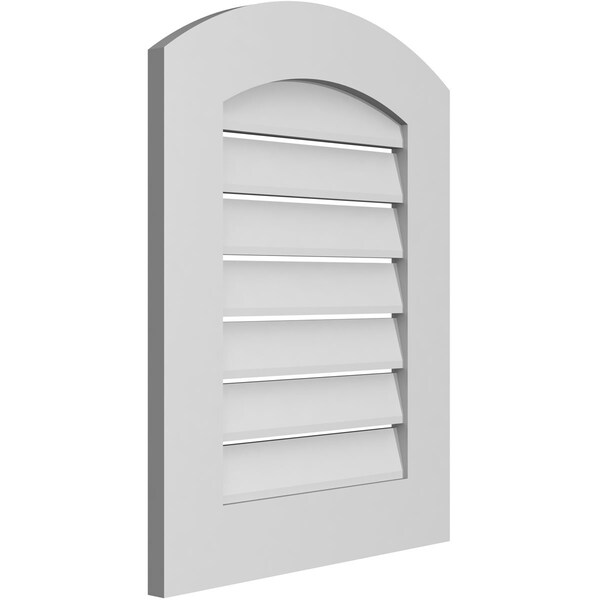 Arch Top Surface Mount PVC Gable Vent: Non-Functional, W/ 3-1/2W X 1P Standard Frame, 20W X 24H